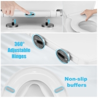 Capac toaleta 2 in 1, inchidere silentioasa, cu reductie copii, alb, Vivo, WTS-208